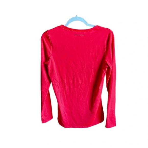 Under Armour Cold Gear Large Neon Pink Long‎ Sleeve V Neck Shirt​ - Picture 4 of 6